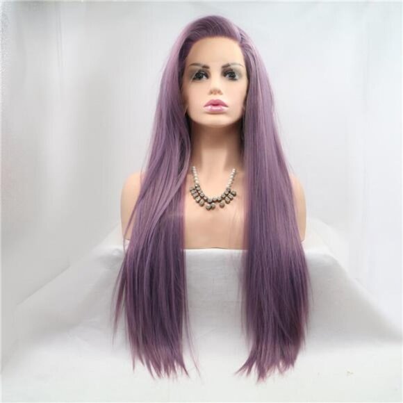 13*3" Lace Front Wigs Synthetic Long Straight 24" 130% Density - Picture 1 of 9